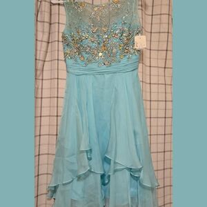 Light Blue Chiffon Party Dress